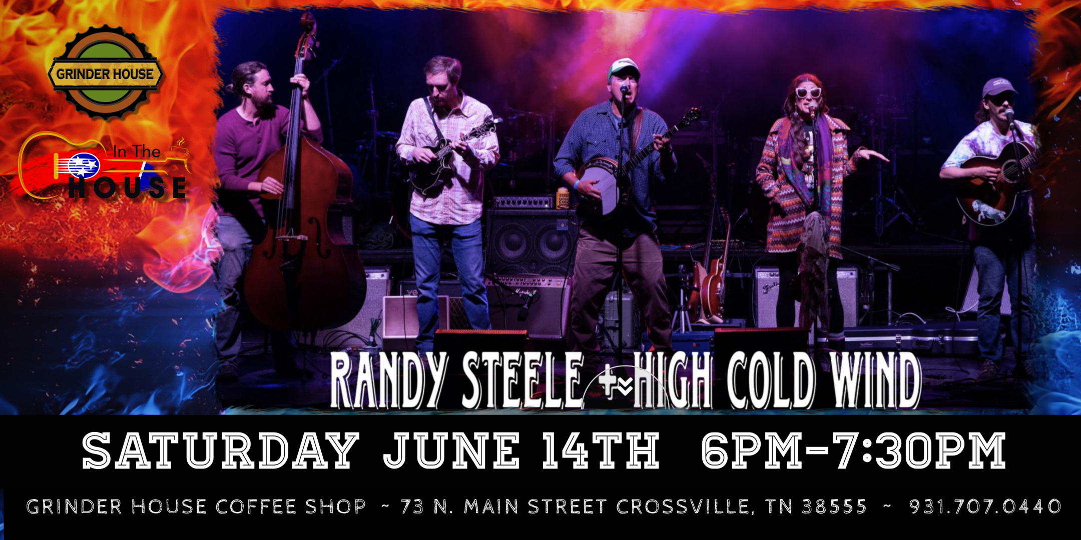 Randy Steele and High Cold Wind at Grinder House Coffee - June 14th - 6pm