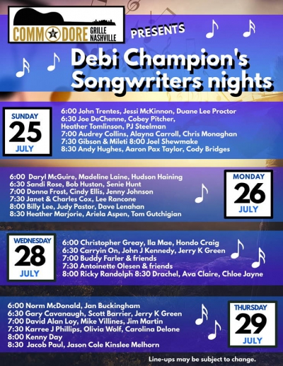 Songwriters Round at the Commodore Grille